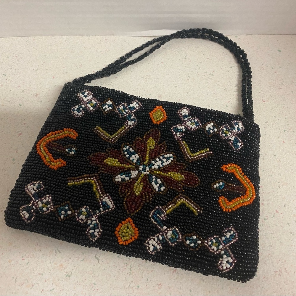 VTG Christina Black Beaded Southwestern Small Bag